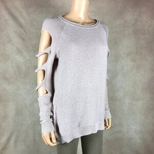 EXPRESS Mauve Shredded Sleeve Sweater MEDIUM